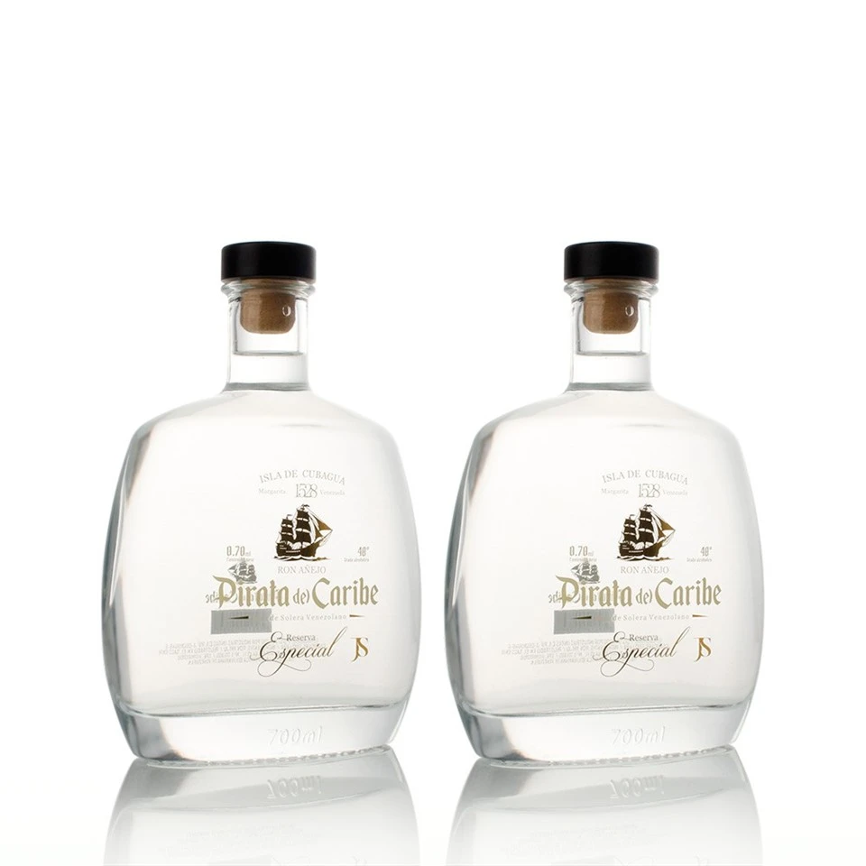 750ml Flat Extra-flint Tequila Bottle Cork Finish