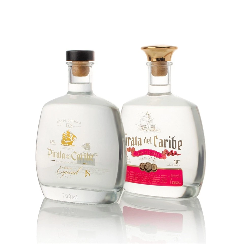 750ml Flat Extra-flint Tequila Bottle Cork Finish
